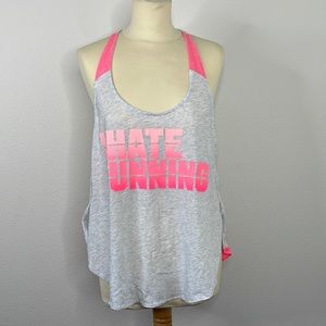 Pink Victoria Secret Pink Gray Tank Top Sleeveless Size Large